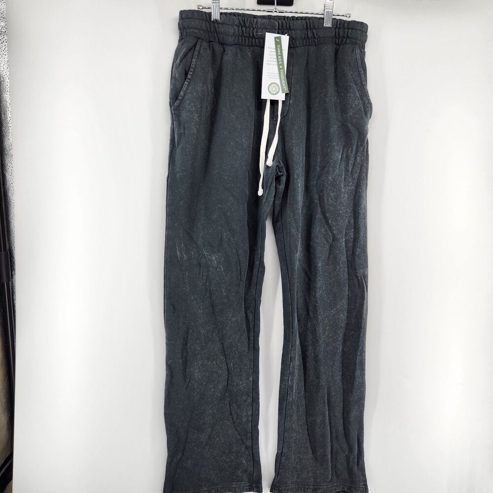 Threads 4 Thought Men's L Dark Grey Kevin Mineral Wash French Terry Pants NWT‎